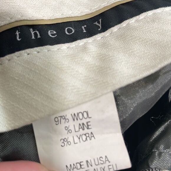 Theory Grey Plaid Trousers Slacks - Picture 4 of 4